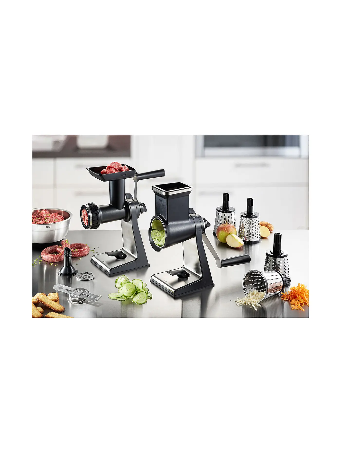 GEFU | Trommelreibe + Fleischwolfvorsatz TRANSFORMA® | 